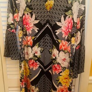 JM Collection Black and Yellow Geometric Dress